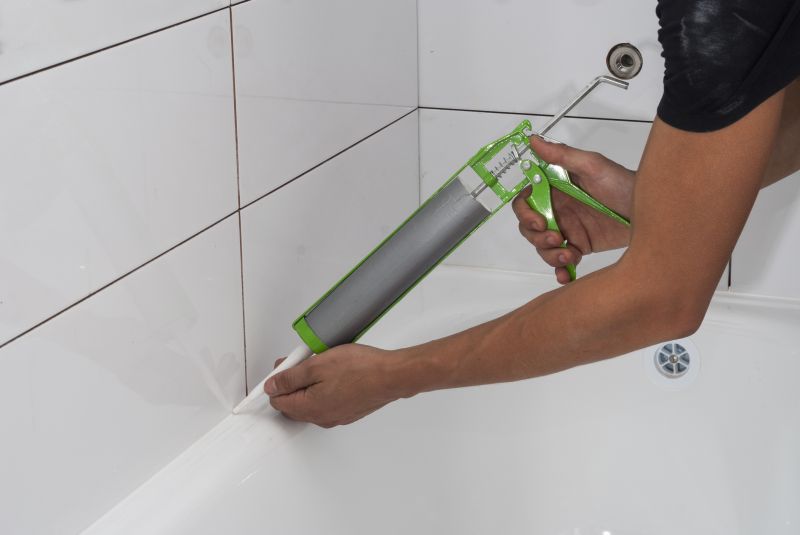 Close-up of Bathtub Sealant Application